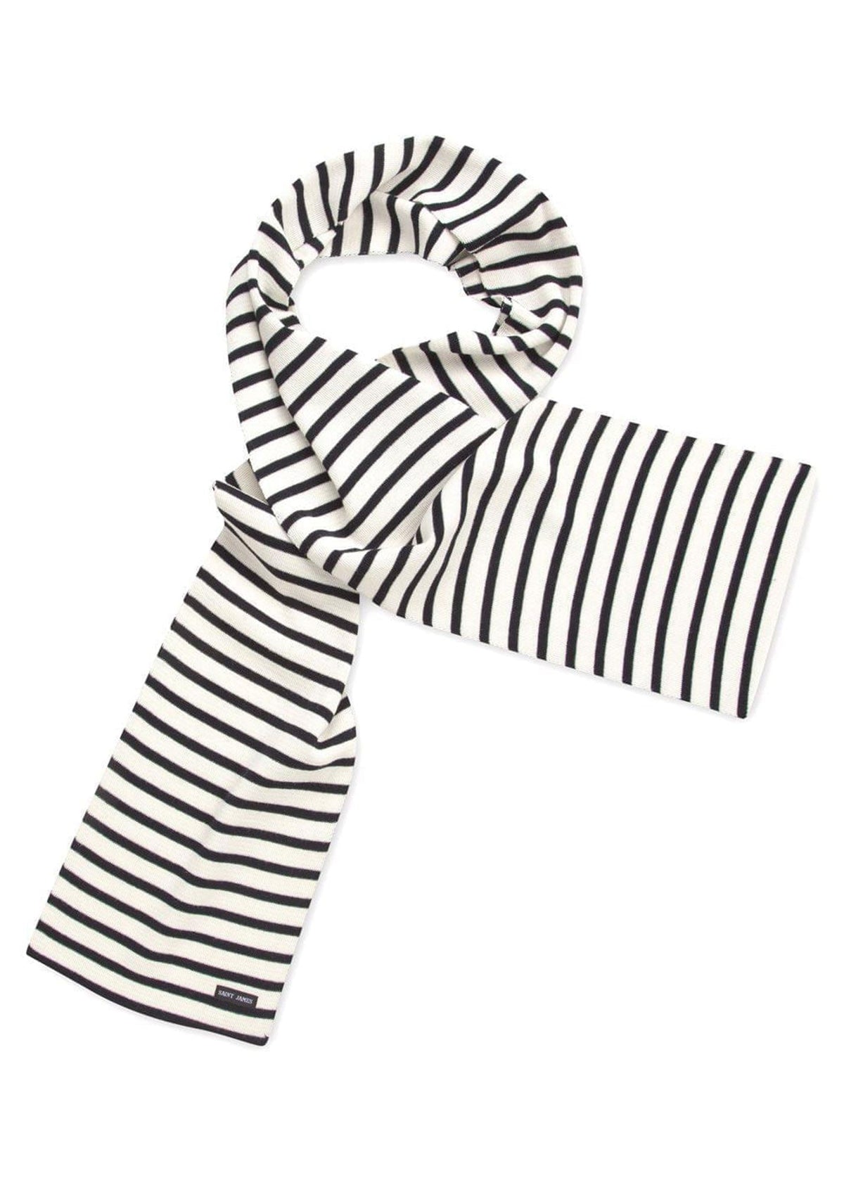 DUGUAY Striped Wool Scarf (IVORY / NAVY)