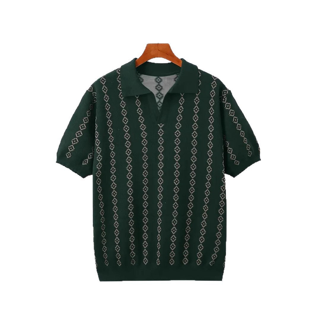Men's Striped Jacquard Knit Polo