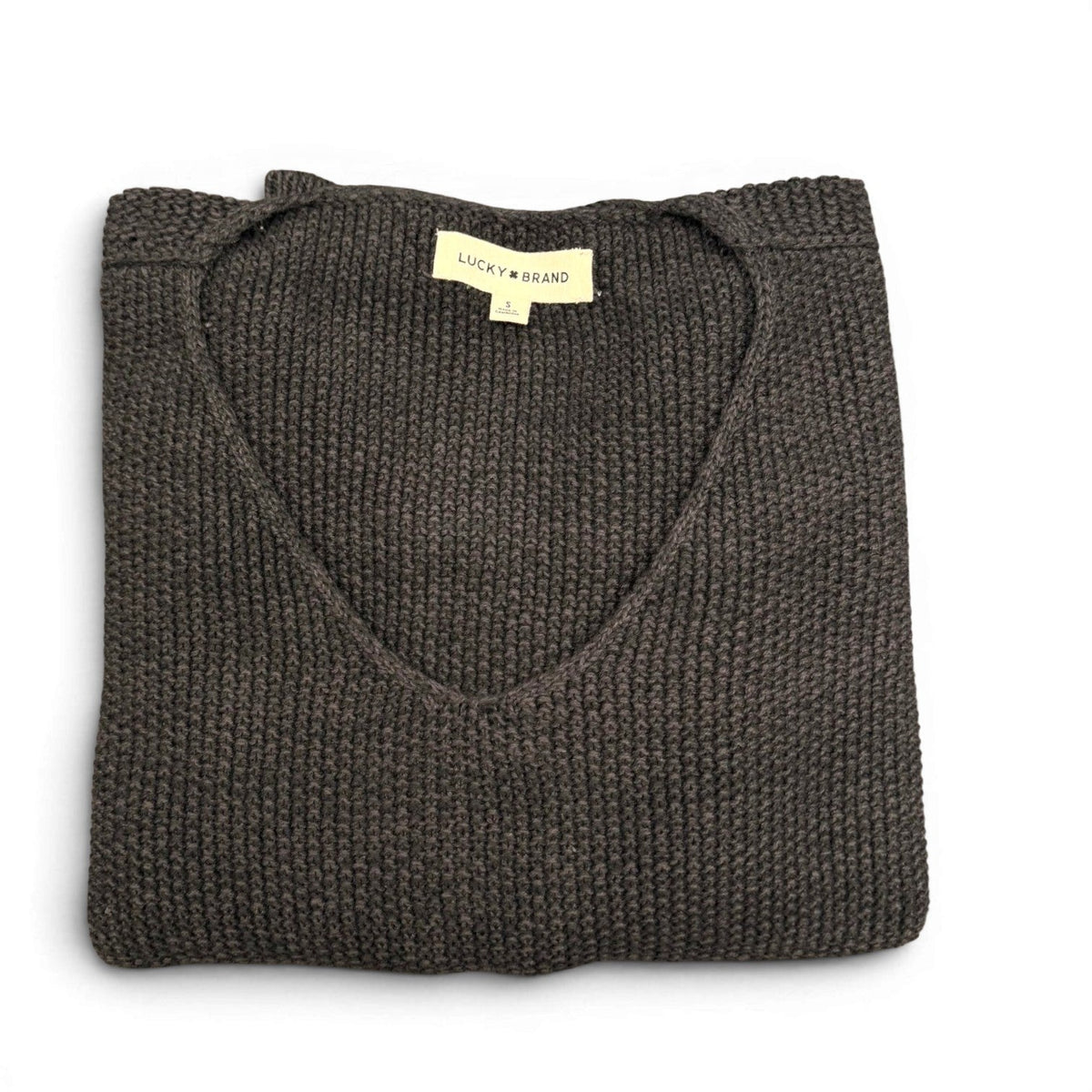 Lucky Brand Spring-Weight V-Neck Pullover — Black Combo