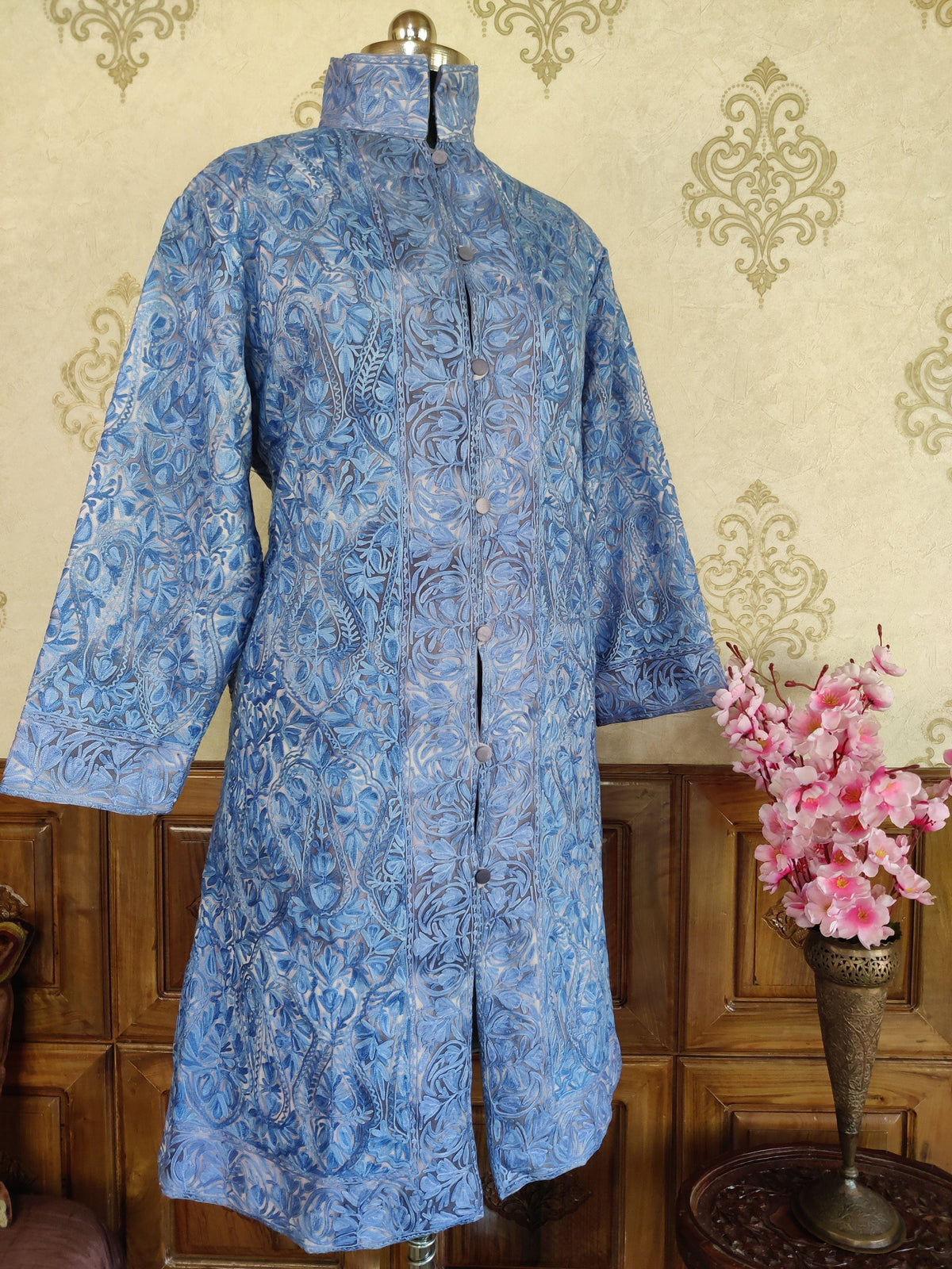 Kashmiri Jamawar Embroidered Long Jacket