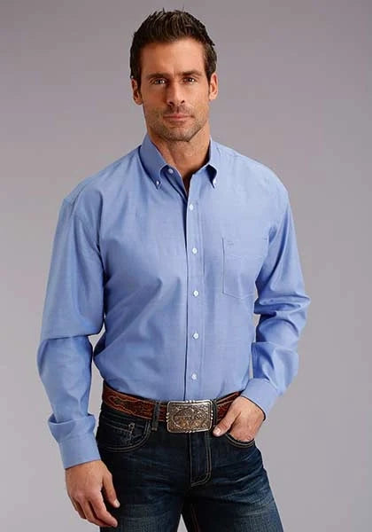 Stetson Men's Blue Oxford Shirt