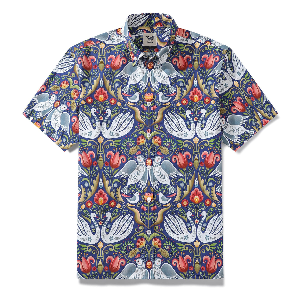 Men's Vintage Birds Cotton Shirt