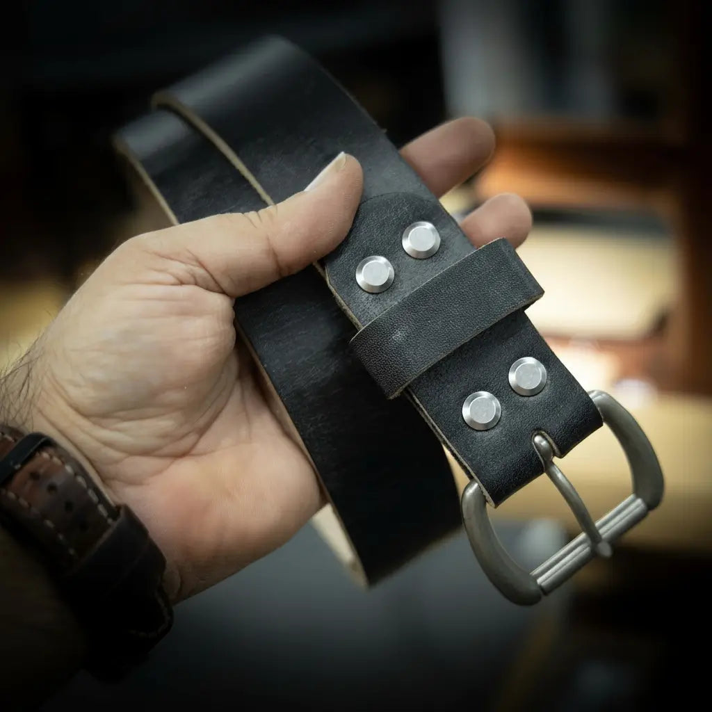 Full-Grain Leather Belt — Black