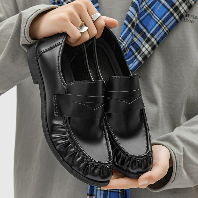 Men's Vintage Round-Toe Leather Loafers