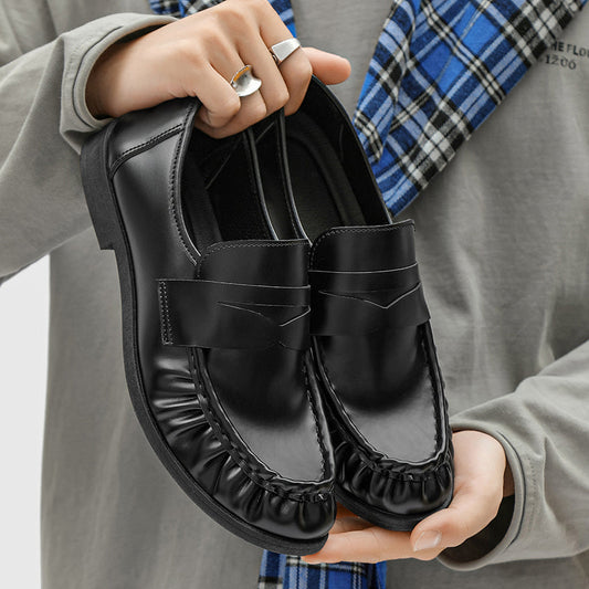 Men's Vintage Round-Toe Leather Loafers