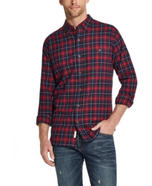 Weatherproof Vintage Brushed Plaid Flannel Shirt