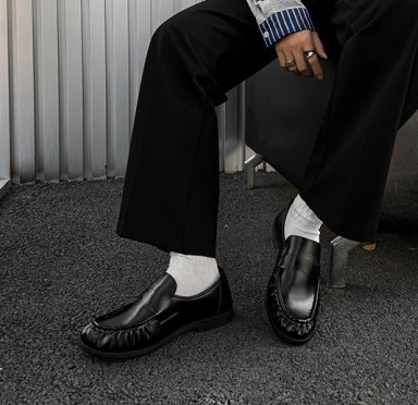 Men's Vintage Round-Toe Leather Loafers