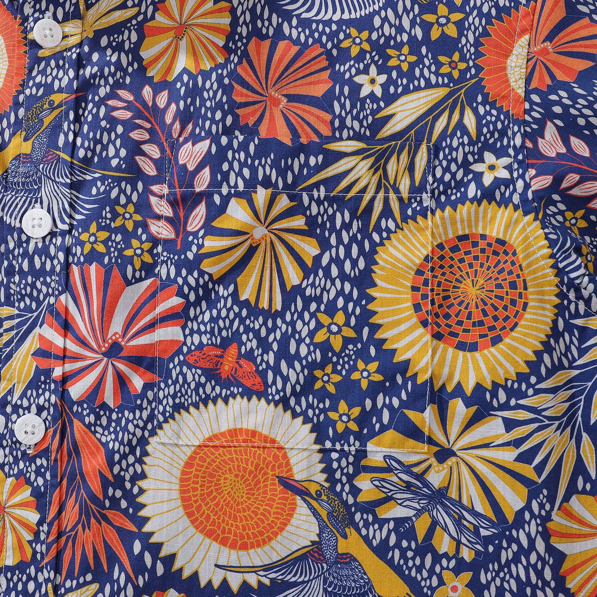 Men's 1960s Kingfisher Floral Cotton Shirt