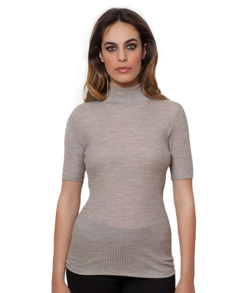 EGI Merino-Blend Short-Sleeve Knit Top (8218)