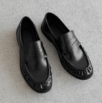Men's Vintage Round-Toe Leather Loafers