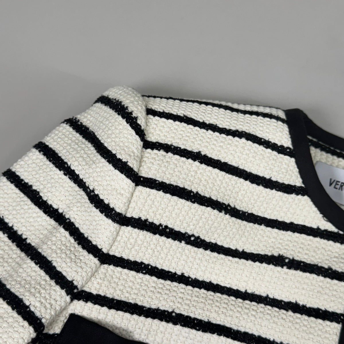 Veronica Beard Foster Dickey Jacket — Ivory/Black, Size 4