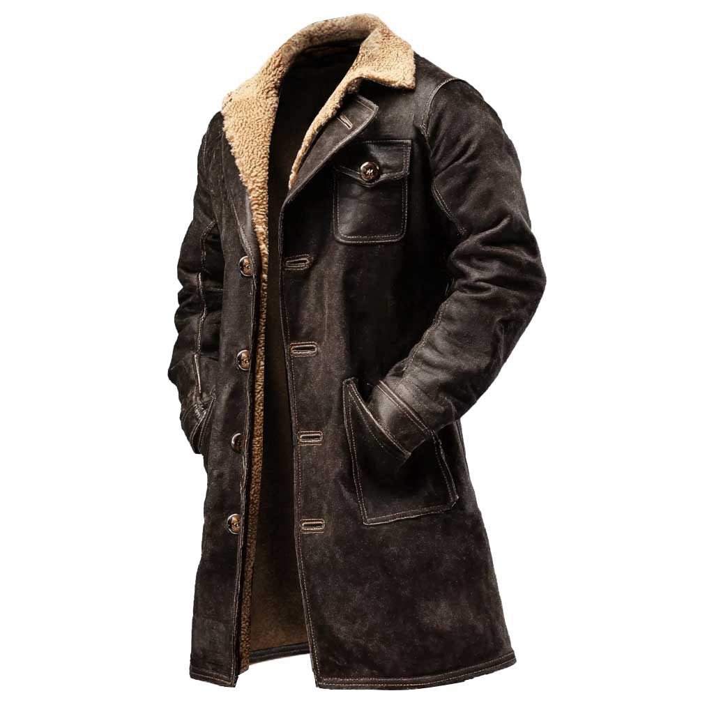 Men's Vintage Dark Brown Suede Jacket