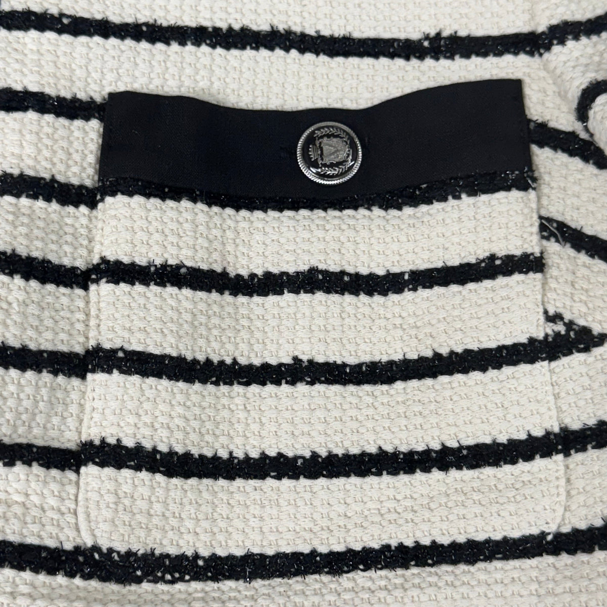 Veronica Beard Foster Dickey Jacket — Ivory/Black, Size 4