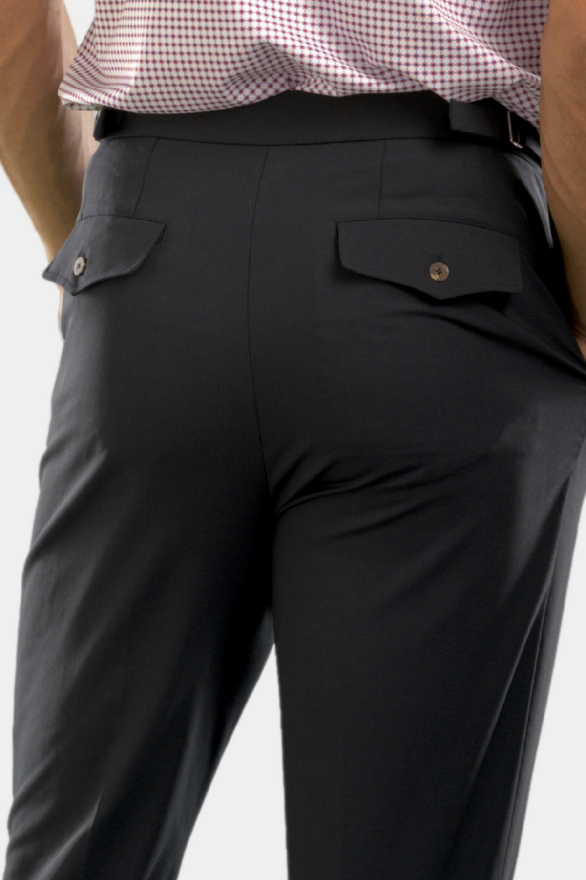 Buki Pleated Wool Trousers — Navy