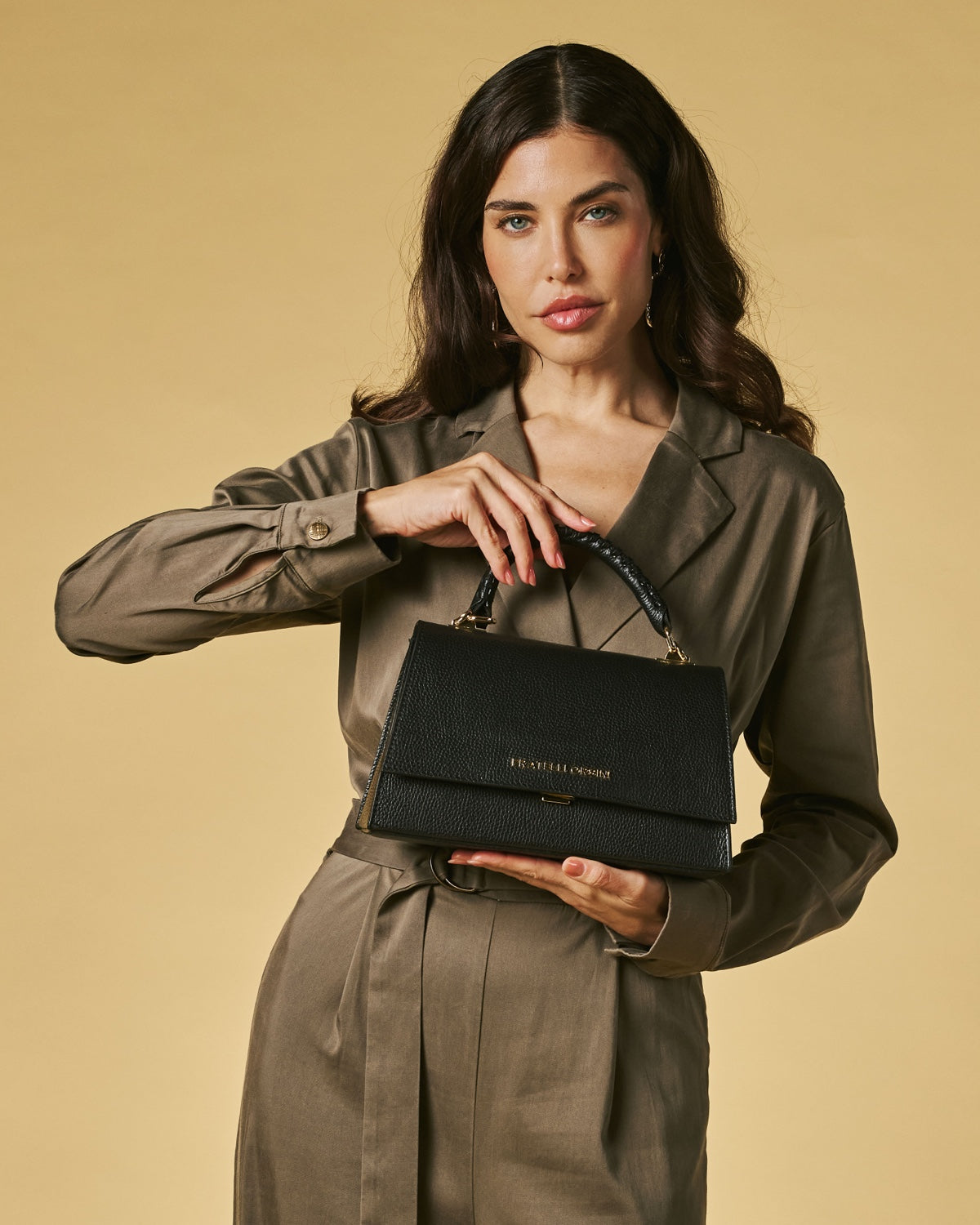Federica Calf Leather Crossbody Bag — Black