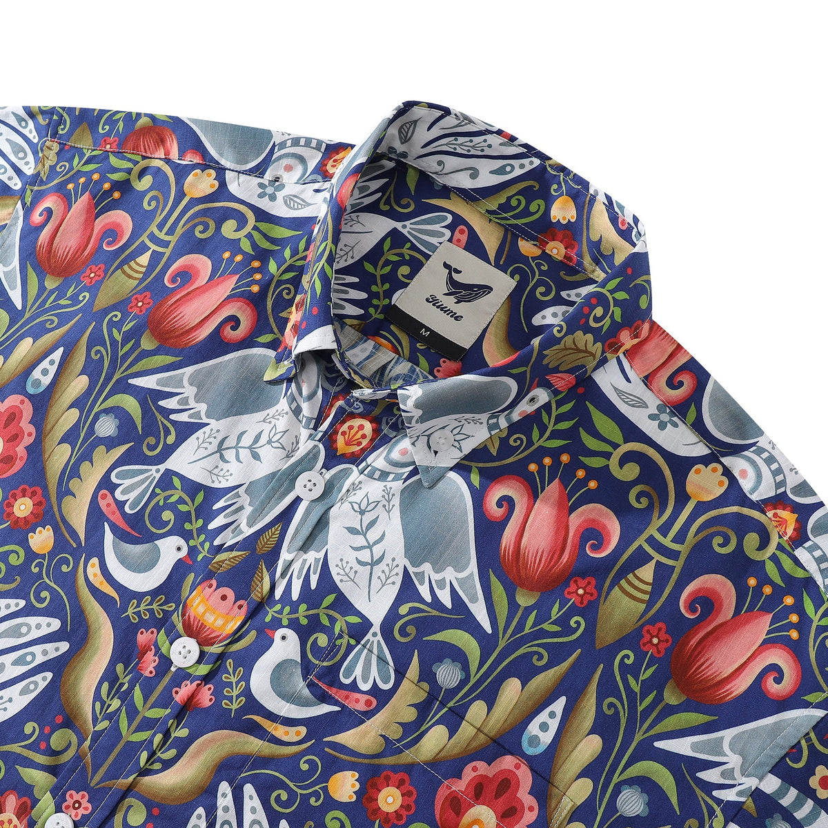 Men's Vintage Birds Cotton Shirt