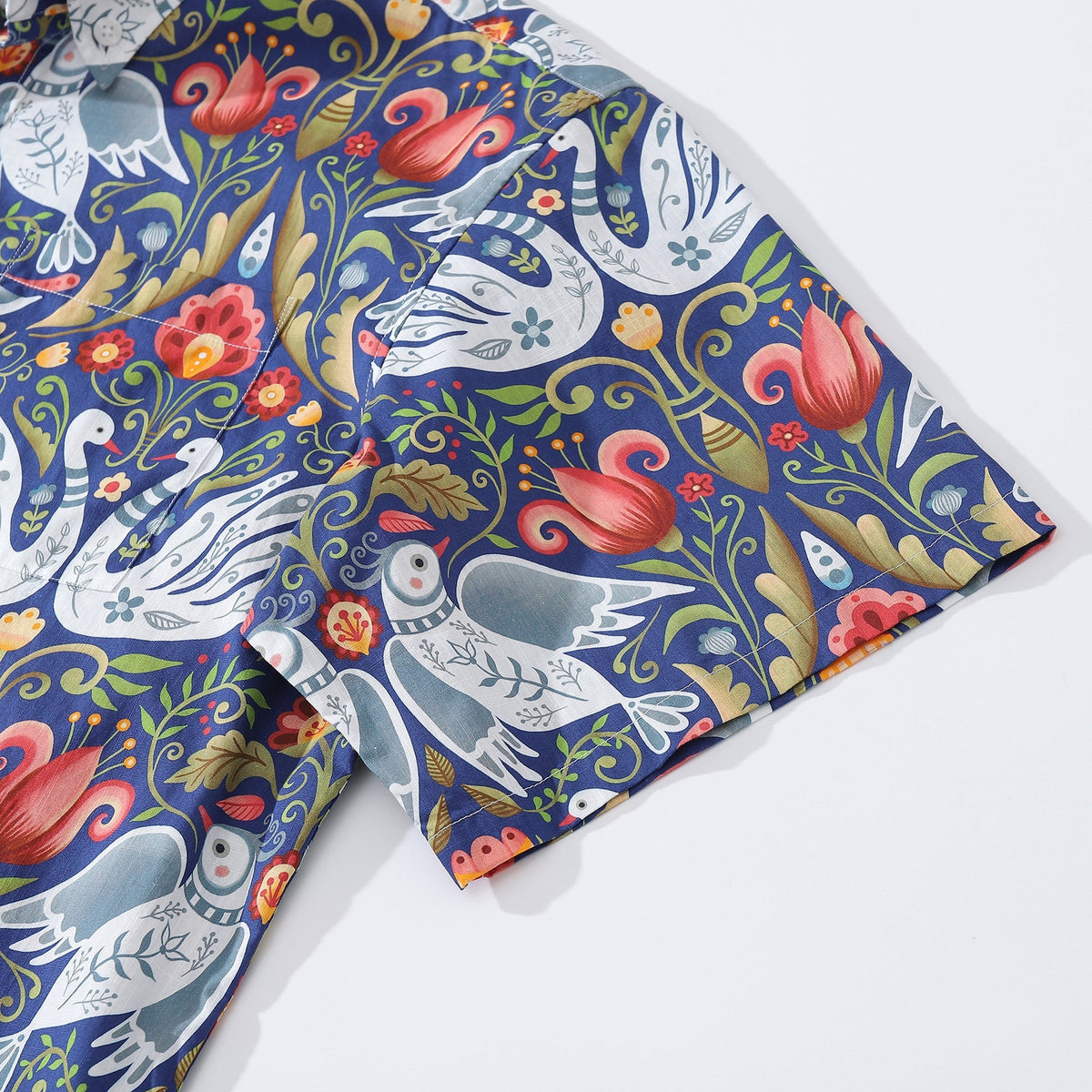 Men's Vintage Birds Cotton Shirt