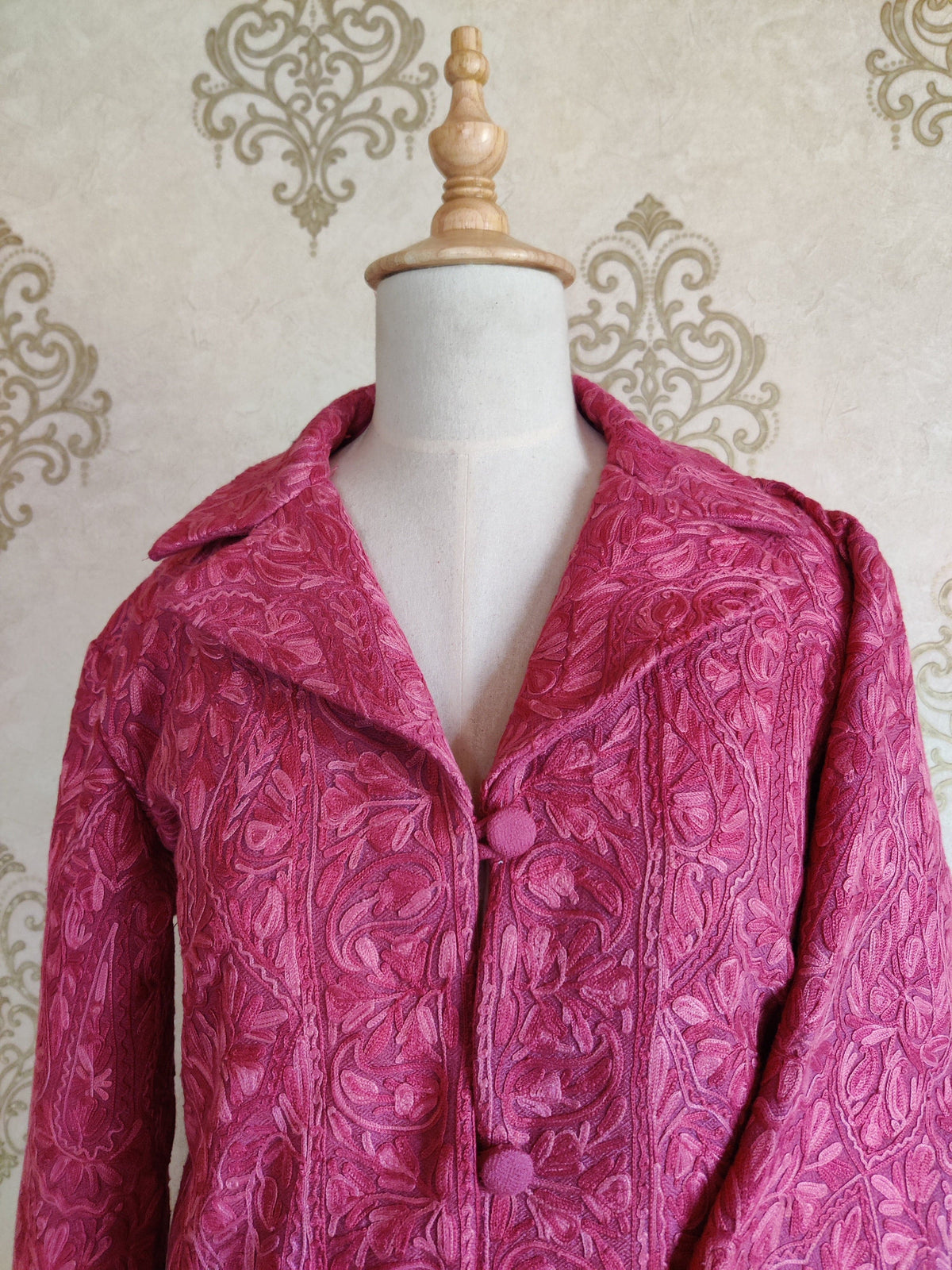 Long kashmiri jacket with Aari Embroidery