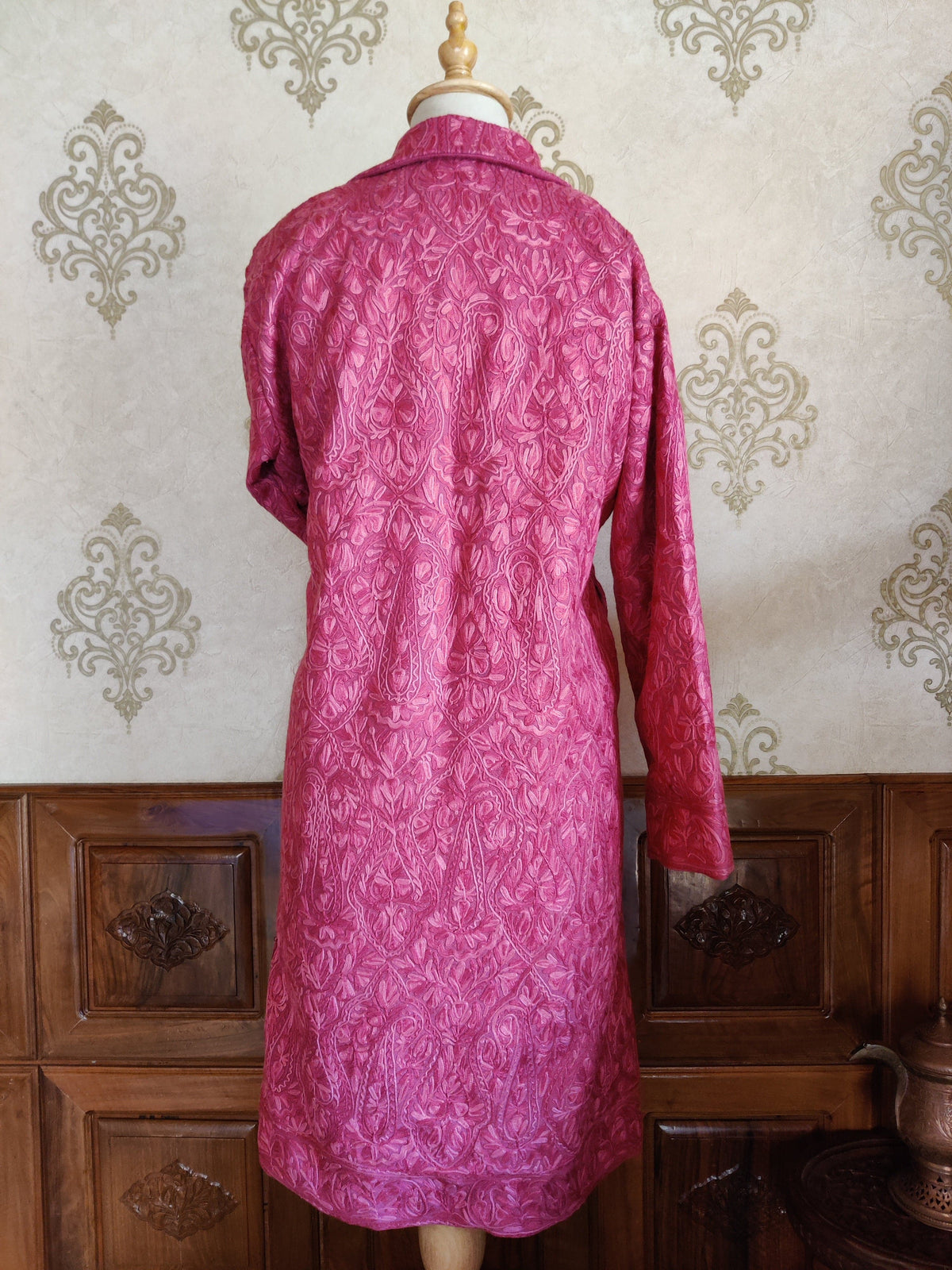 Long kashmiri jacket with Aari Embroidery