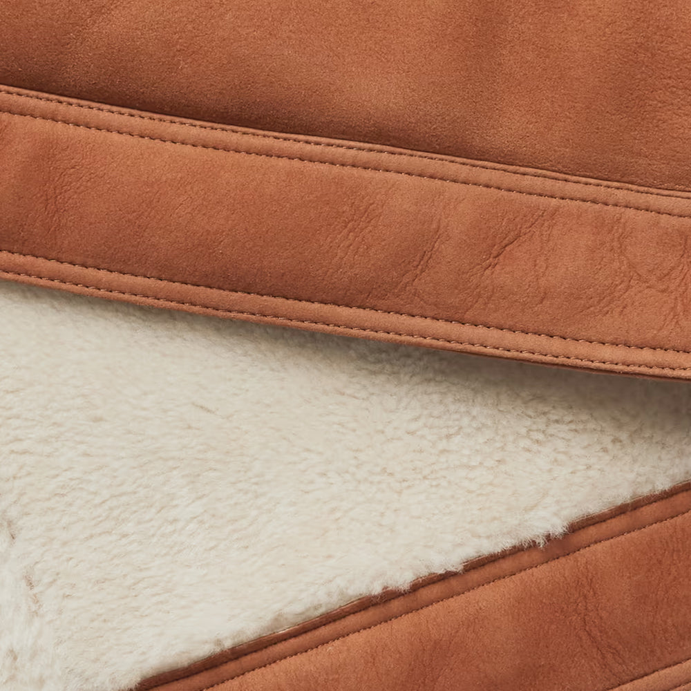 Men's Brown Suede Shearling Trucker Jacket