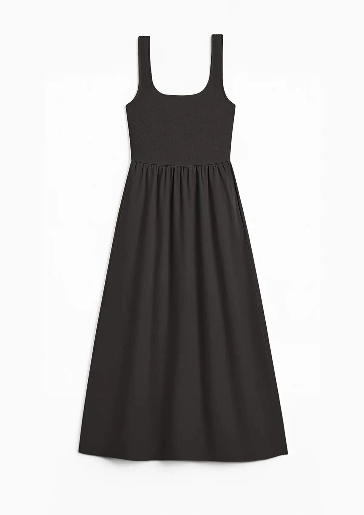 Illusion Nursing Midi Dress — Black