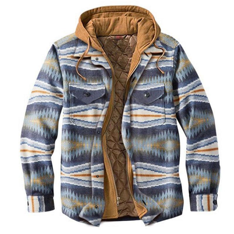 Men's Vintage Plaid Hooded Shirt Jacket
