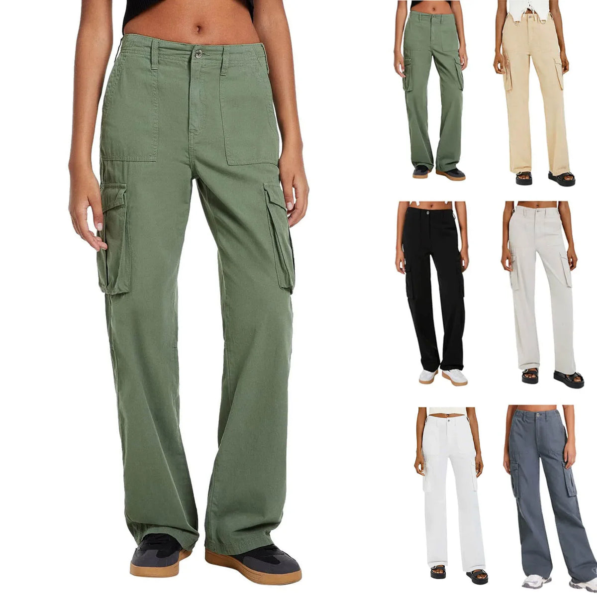 Women's Retro Wide-Leg Cargo Pants
