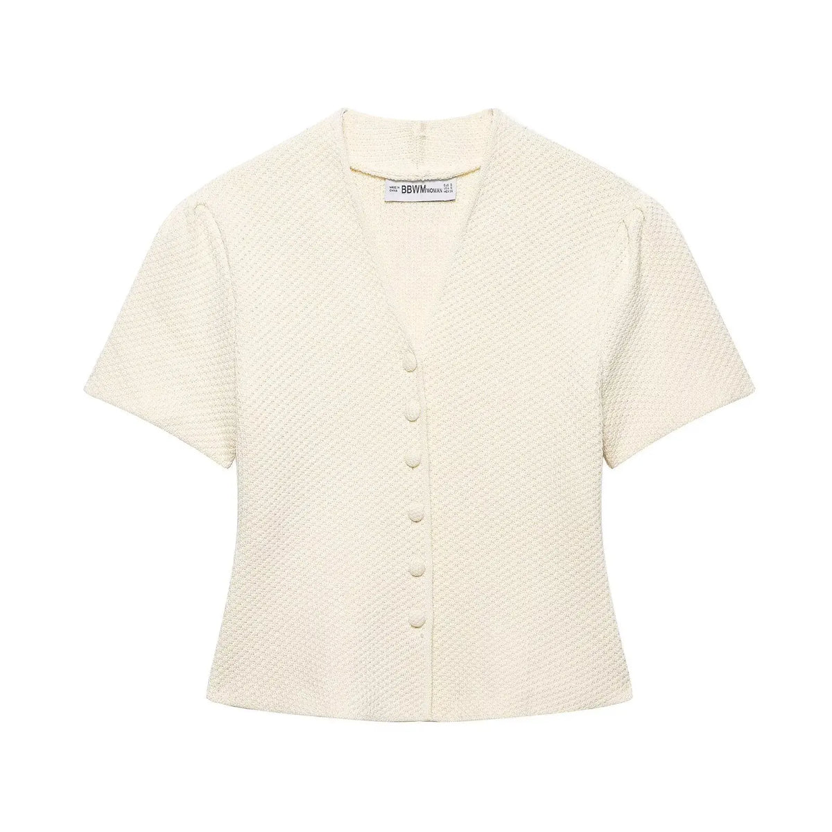Women's Beige Structured Knit Cardigan