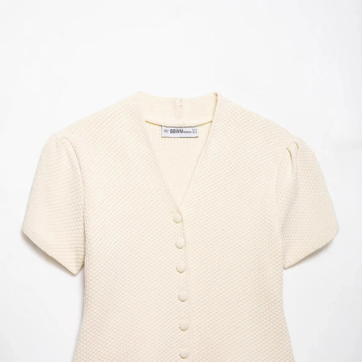 Women's Beige Structured Knit Cardigan