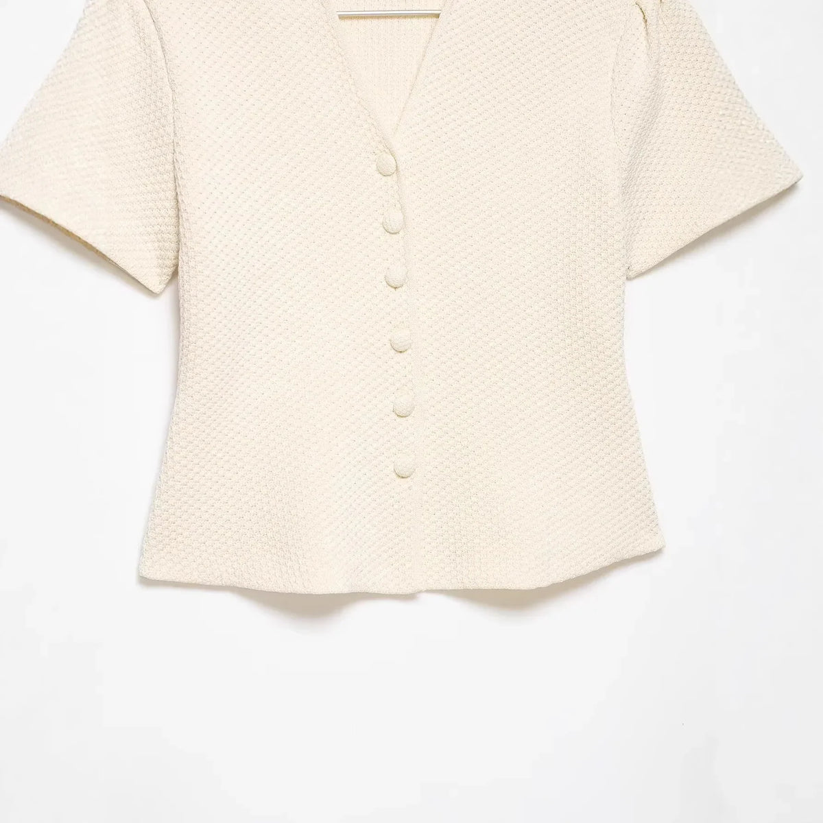 Women's Beige Structured Knit Cardigan