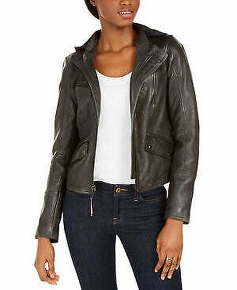 Tommy Hilfiger Women's Leather Bomber Jacket