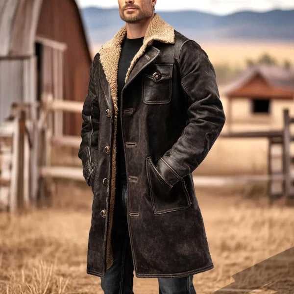 Men's Vintage Dark Brown Suede Jacket