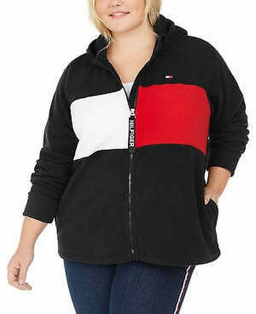 Tommy Hilfiger Sport Plus Size Colorblocked Hooded Jacket