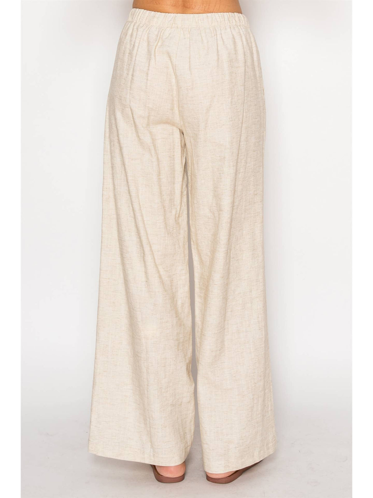 Linen Blend Wide Leg Pants