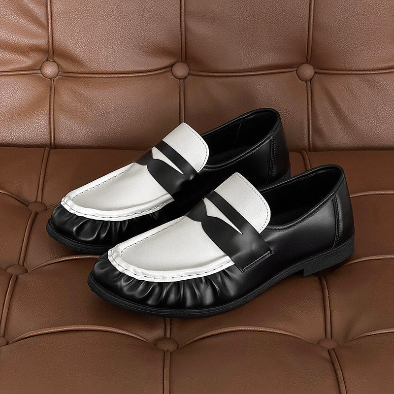 Men's Vintage Round-Toe Leather Loafers