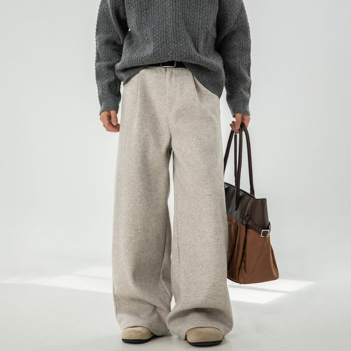 Men's Wool-Blend Pleated Trousers