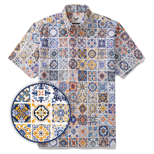 Men's Sicilian Print Cotton Shirt