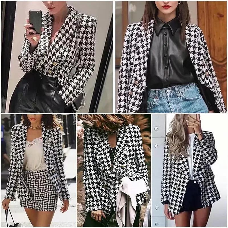 Women's Houndstooth Tweed Jacket