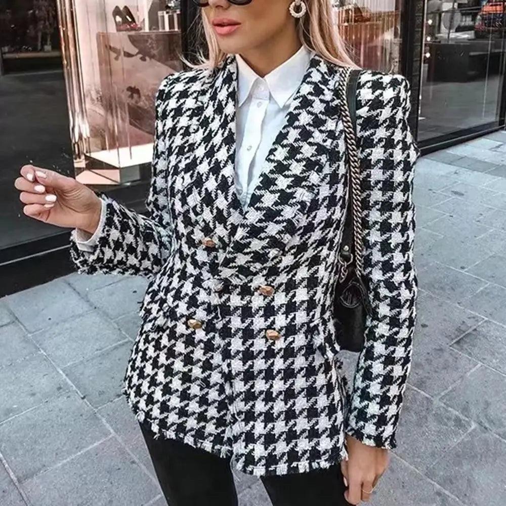 Women's Houndstooth Tweed Jacket