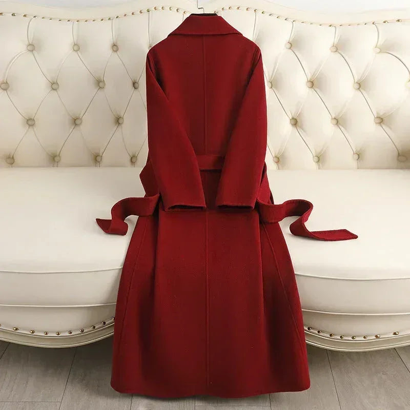 Autumn & Winter Temperament Korean Wool Coat for Women – Elegant &