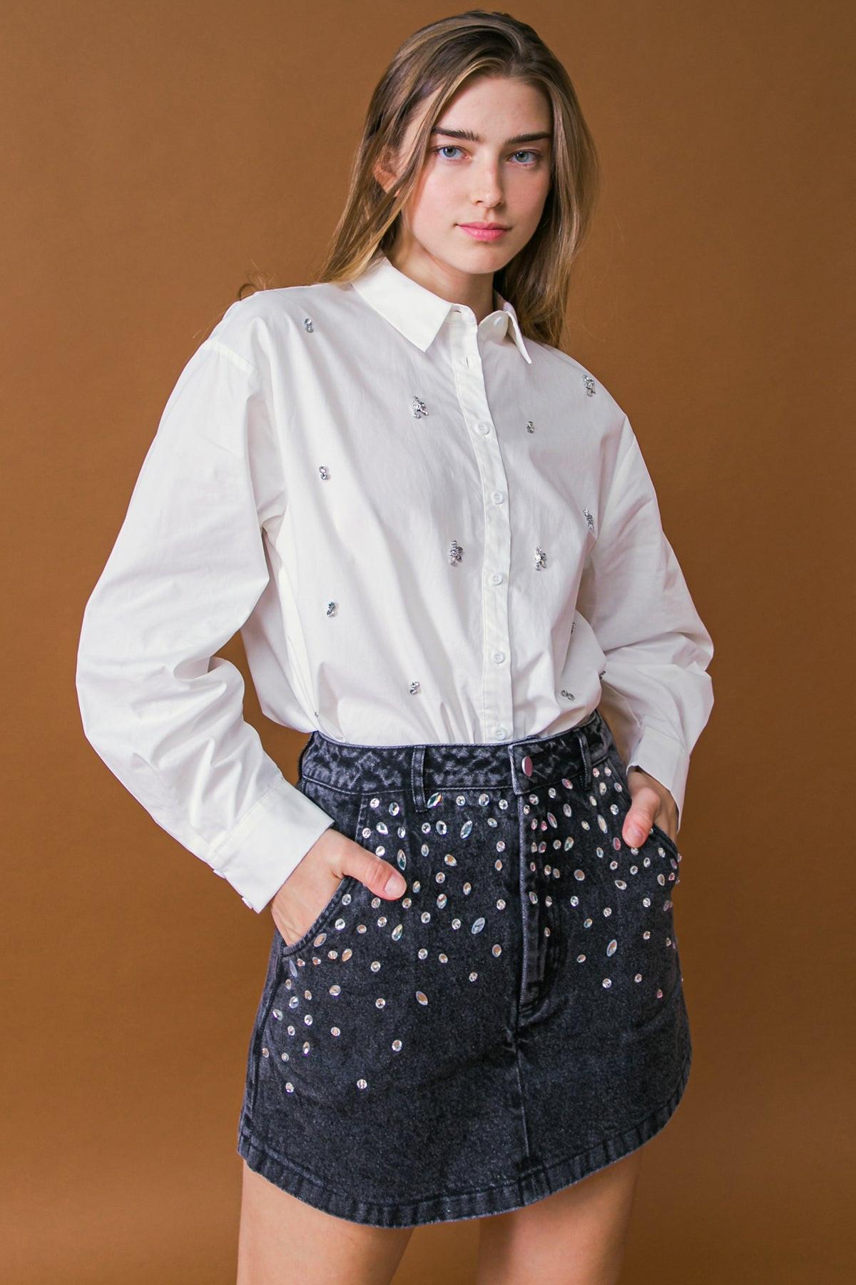 Hit or Miss Cotton Poplin Shirt