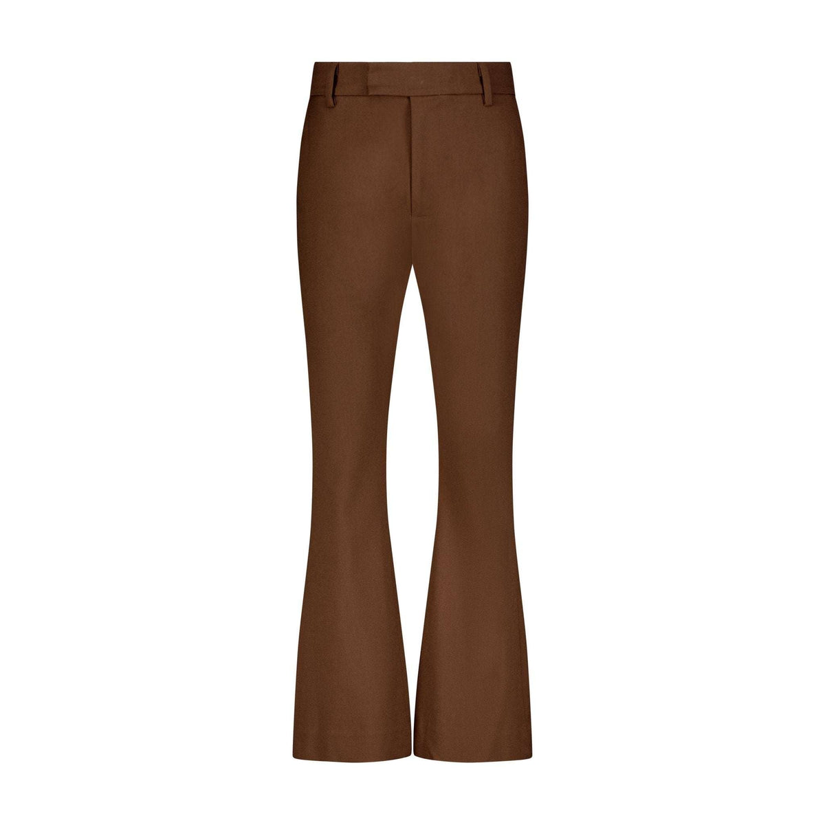 Saint Perry Wool Flared Trousers — Brown
