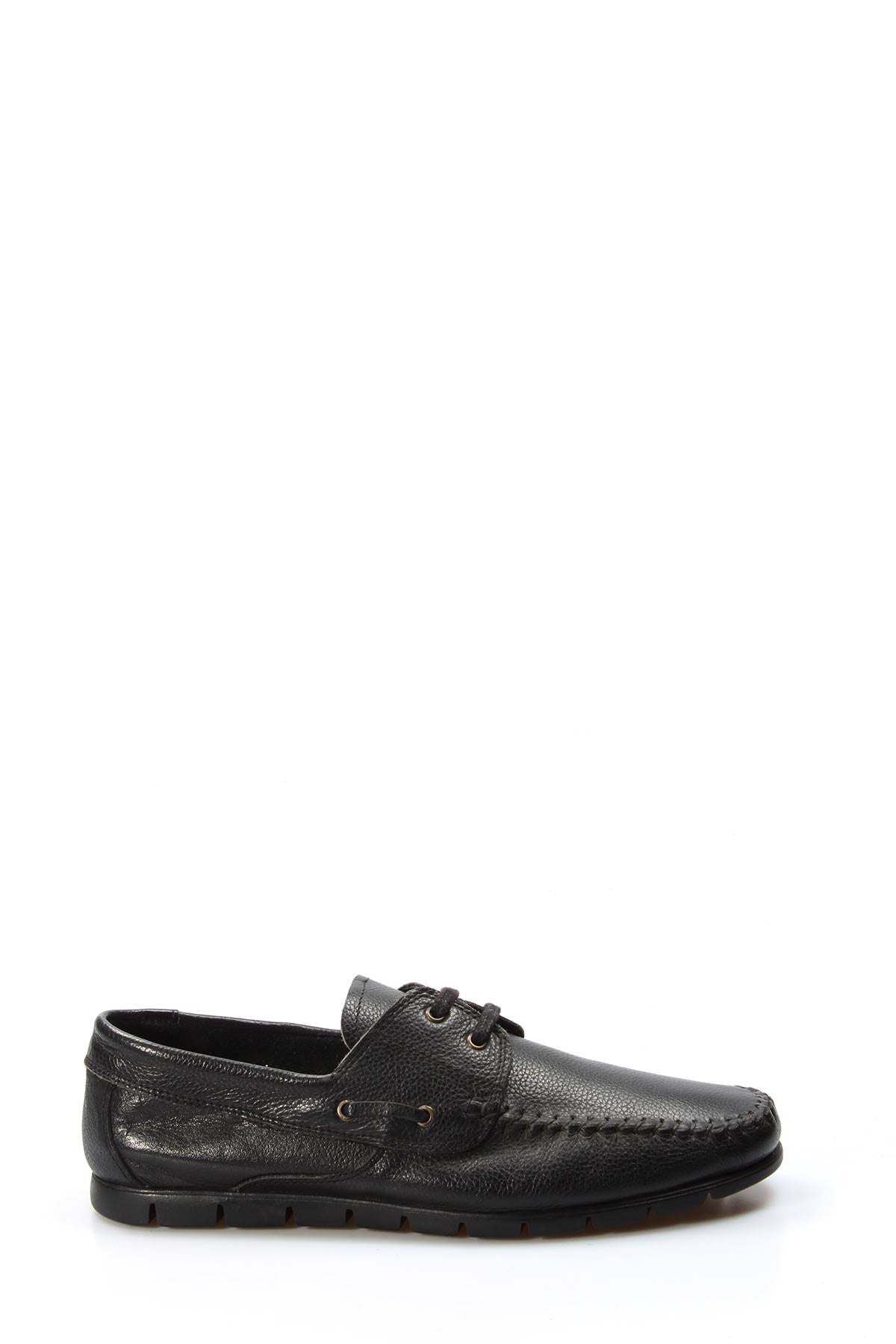 Men's Black Leather Moccasin Loafers