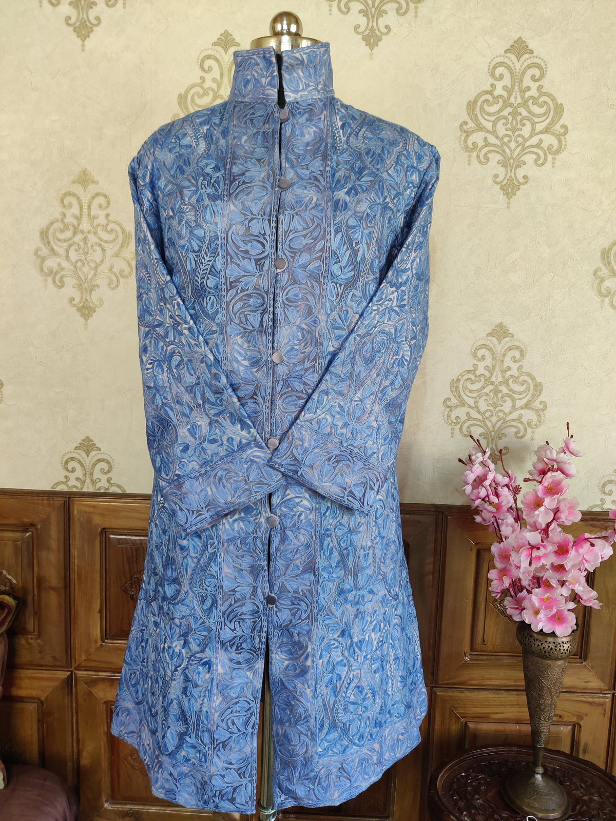 Kashmiri Jamawar Embroidered Long Jacket