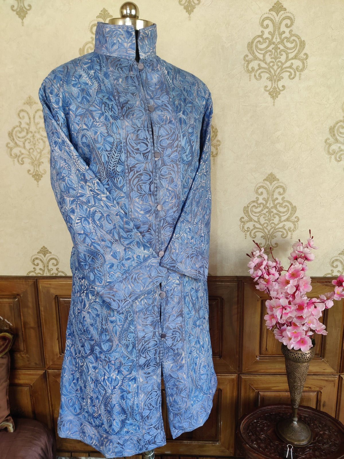 Kashmiri Jamawar Embroidered Long Jacket