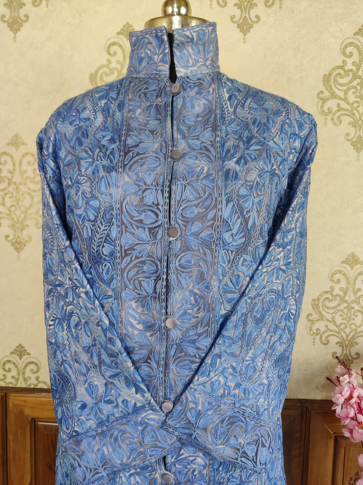 Kashmiri Jamawar Embroidered Long Jacket