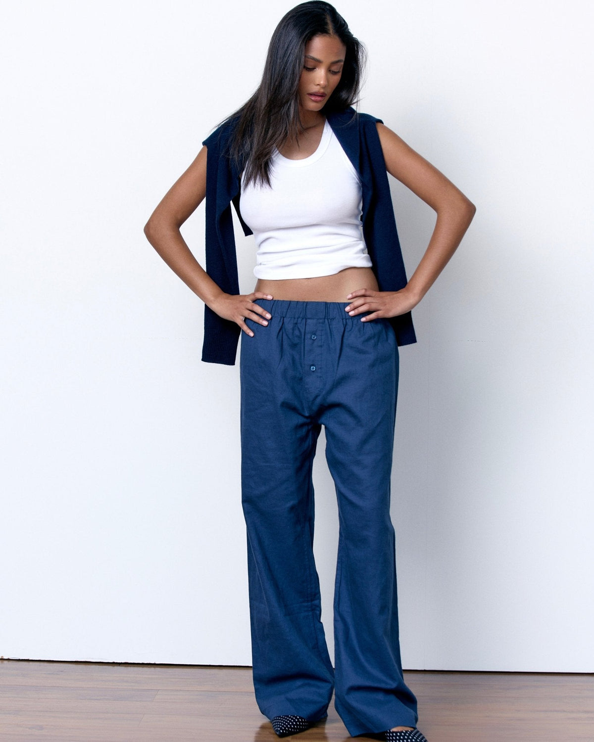 Artless Relaxed Linen-Blend Trousers — Navy