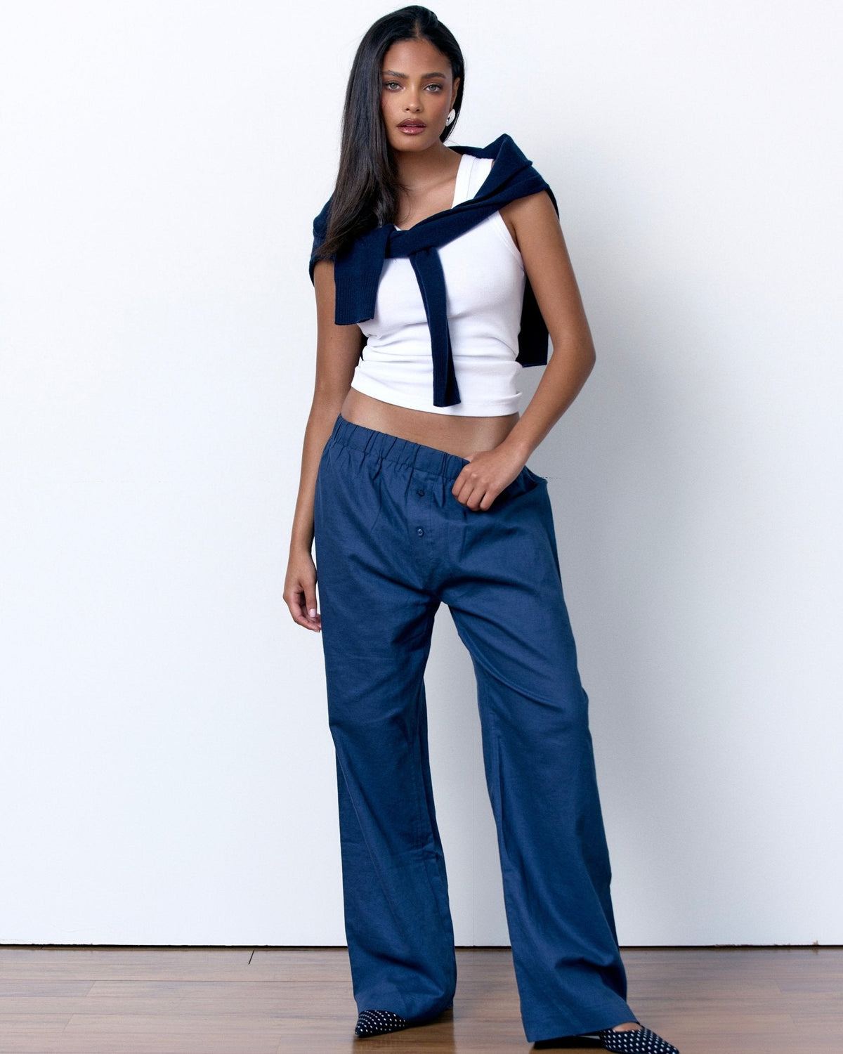 Artless Relaxed Linen-Blend Trousers — Navy