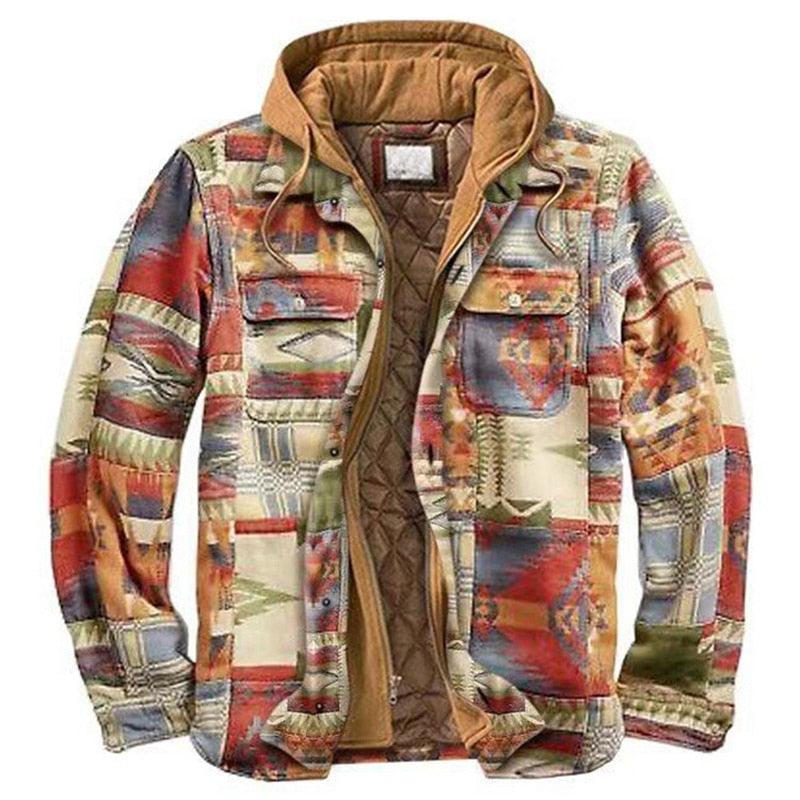 Men's Vintage Plaid Hooded Shirt Jacket