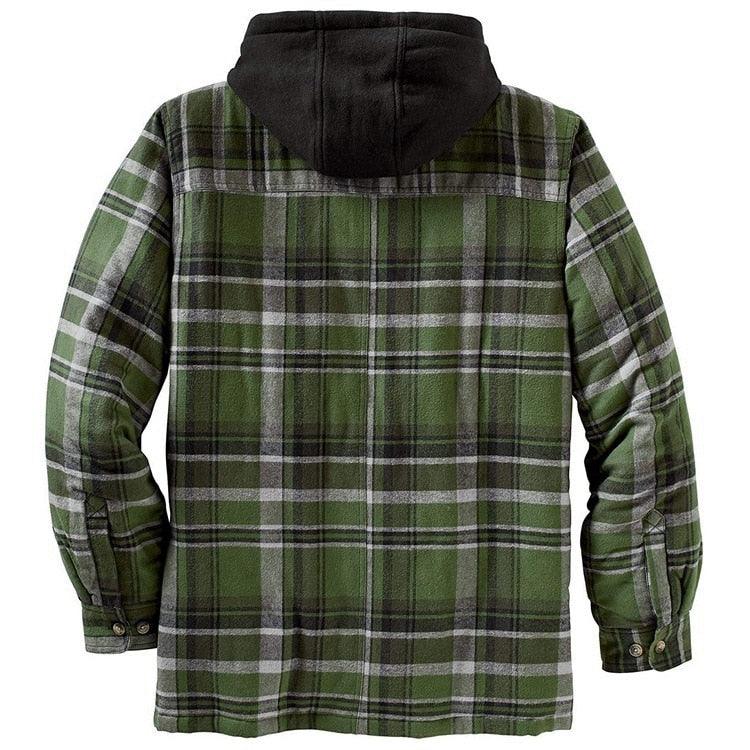 Men's Vintage Plaid Hooded Shirt Jacket